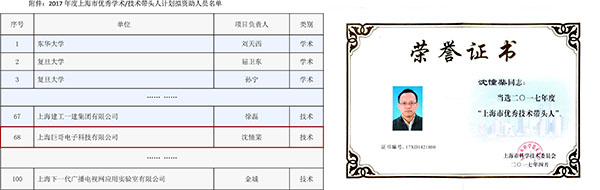 宝马会商务电子-董事长荣获上海优秀技术带头人